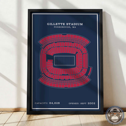 Gillette Stadium - Modern Border Print