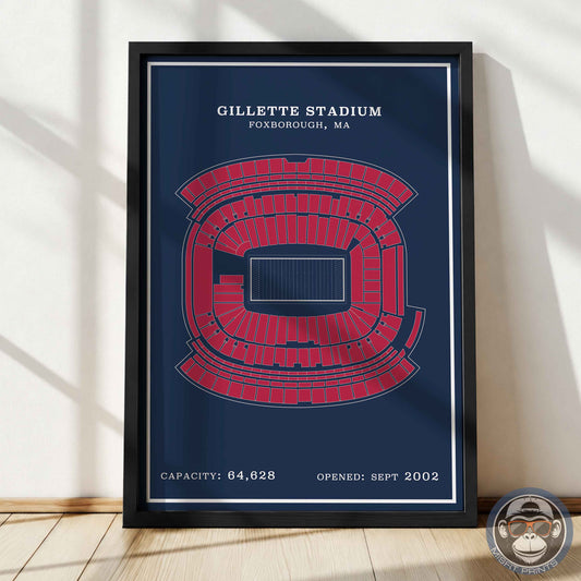 Gillette Stadium - Modern Border Print