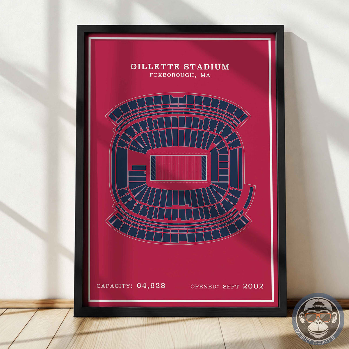 Gillette Stadium - Modern Border Print