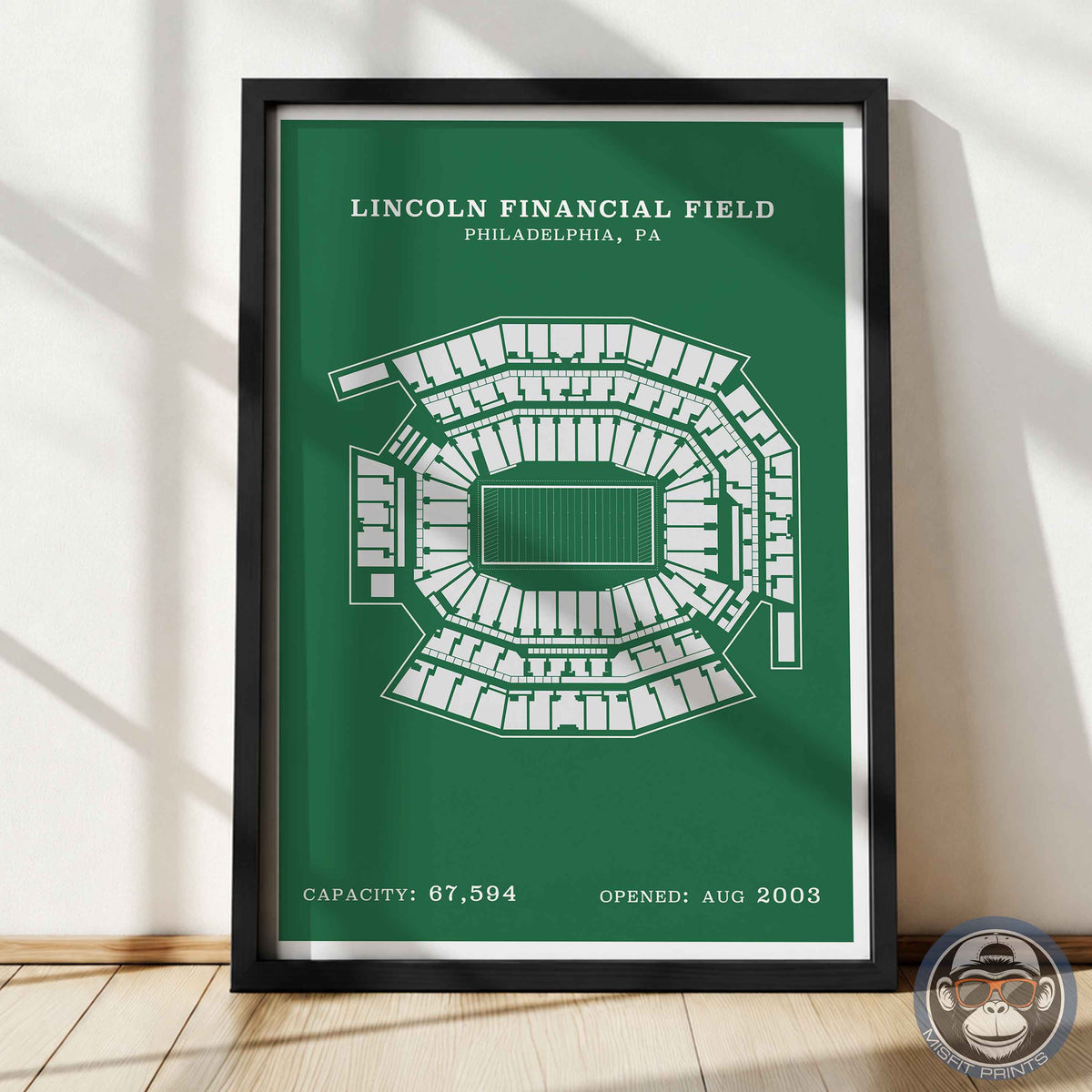 Lincoln Field Stadium - Border Print