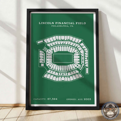 Lincoln Field Stadium - Border Print