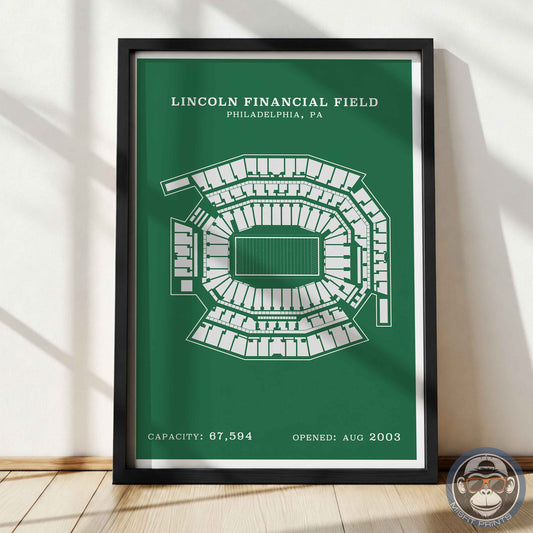 Lincoln Field Stadium - Border Print
