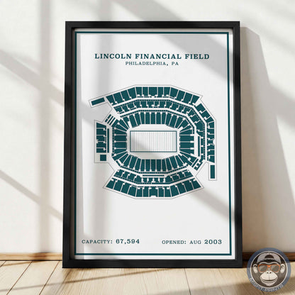 Lincoln Field Stadium - Modern Border Print