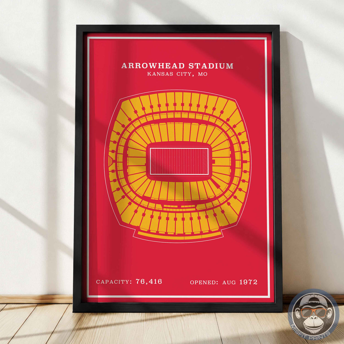 Arrowhead Stadium - Modern Border Print
