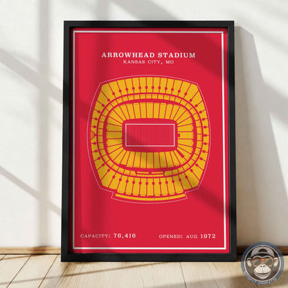 Arrowhead Stadium - Modern Border Print