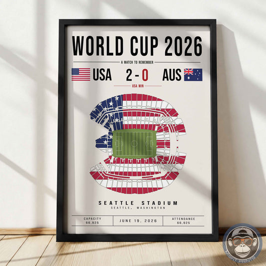 USA vs. Australia World Cup Match Poster