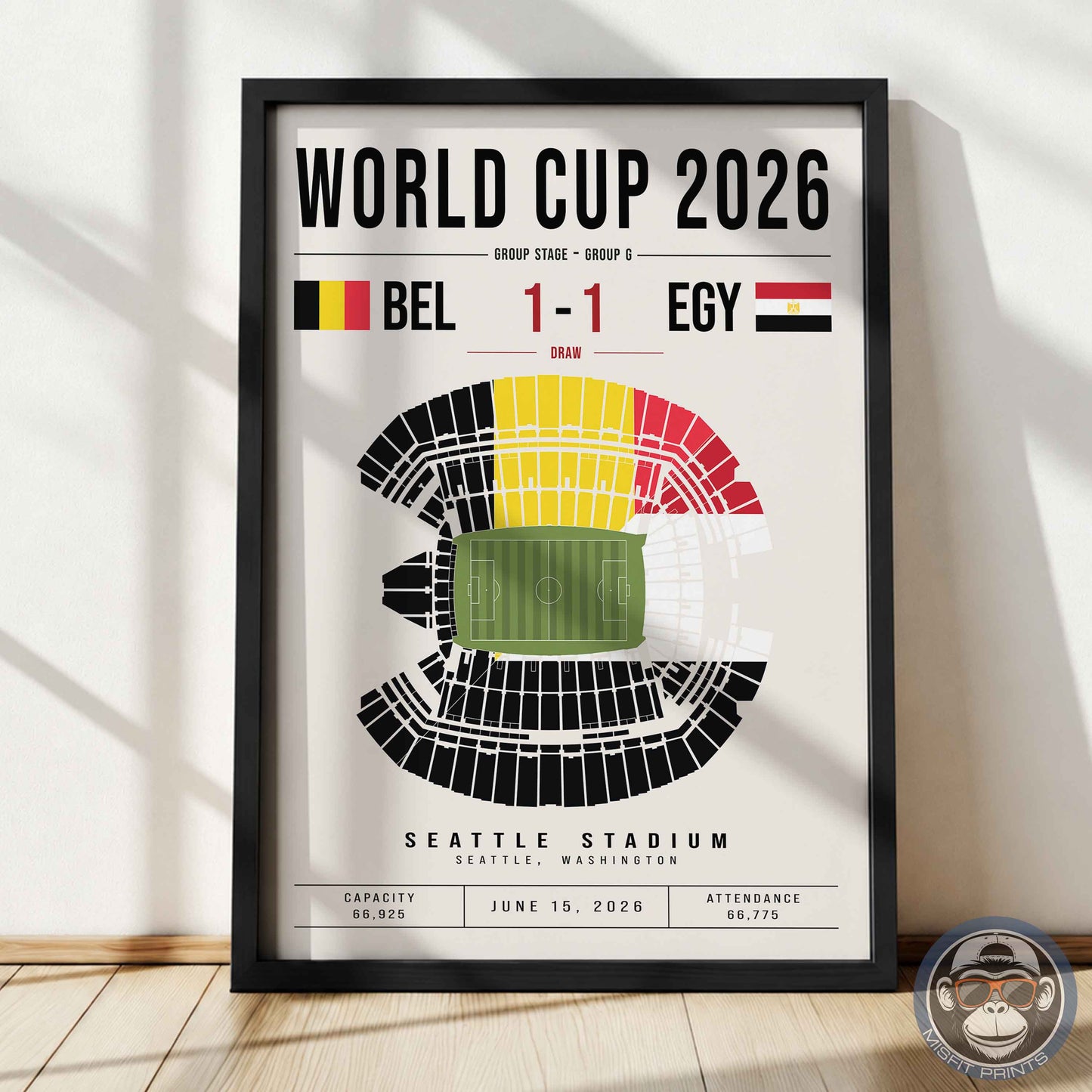 Belgium vs. Egypt World Cup Match Poster