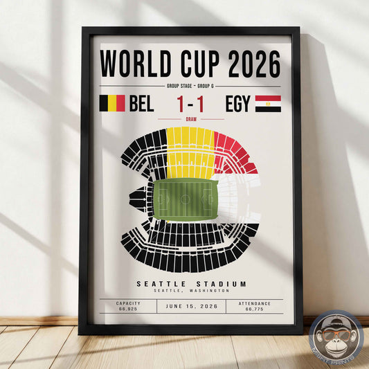 Belgium vs. Egypt World Cup Match Poster