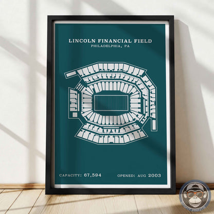 Lincoln Field Stadium - Border Print