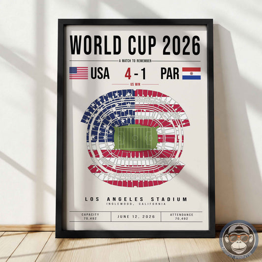 USA vs. Paraguay World Cup Match Poster