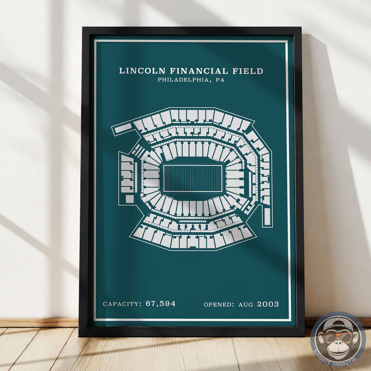 Lincoln Field Stadium - Modern Border Print