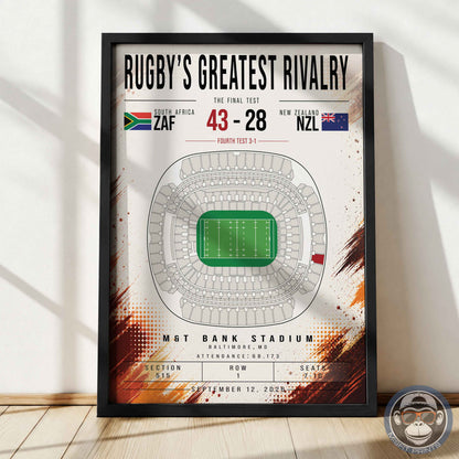 South Africa vs New Zealand Rugby Match Poster | M&T Bank Stadium