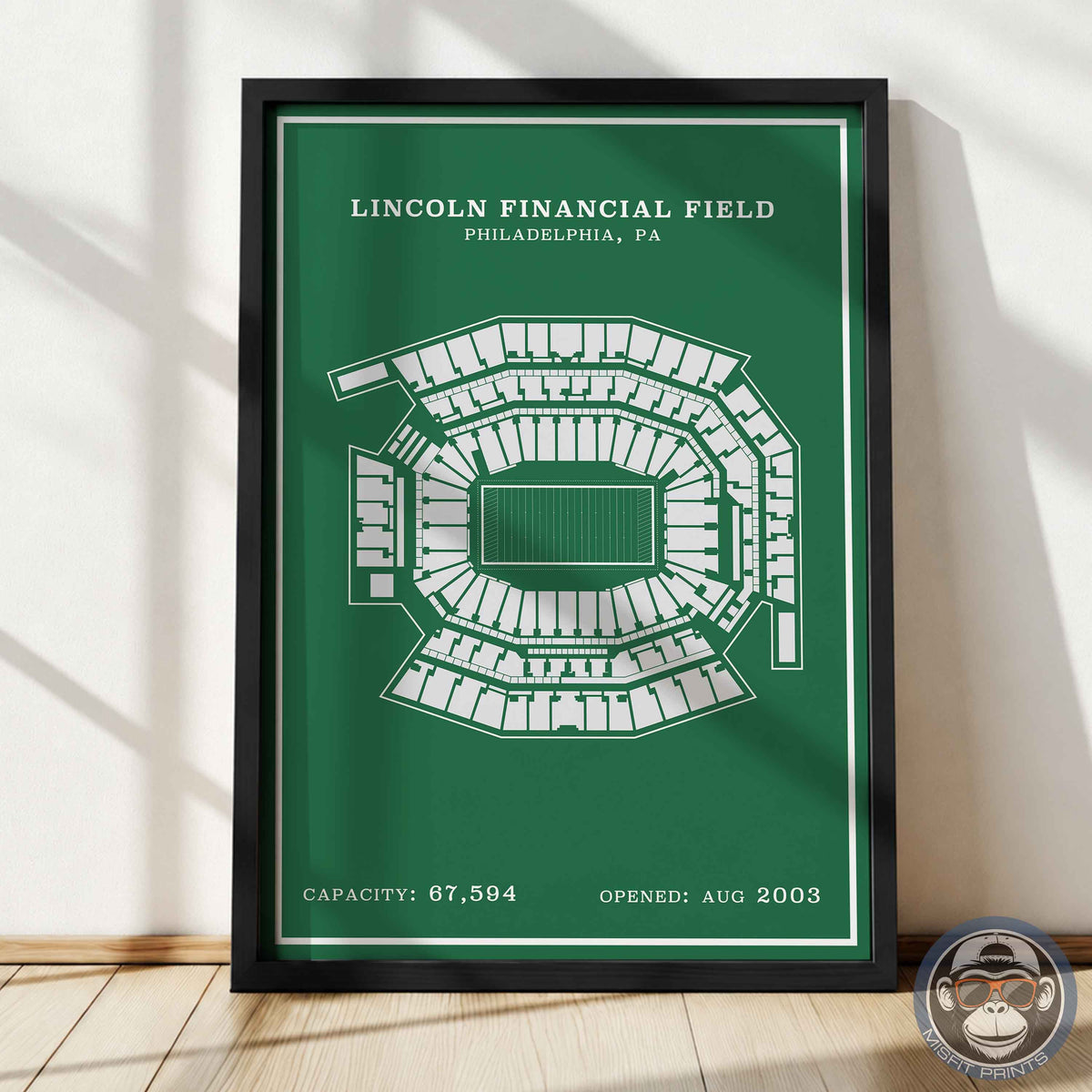 Lincoln Field Stadium - Modern Border Print