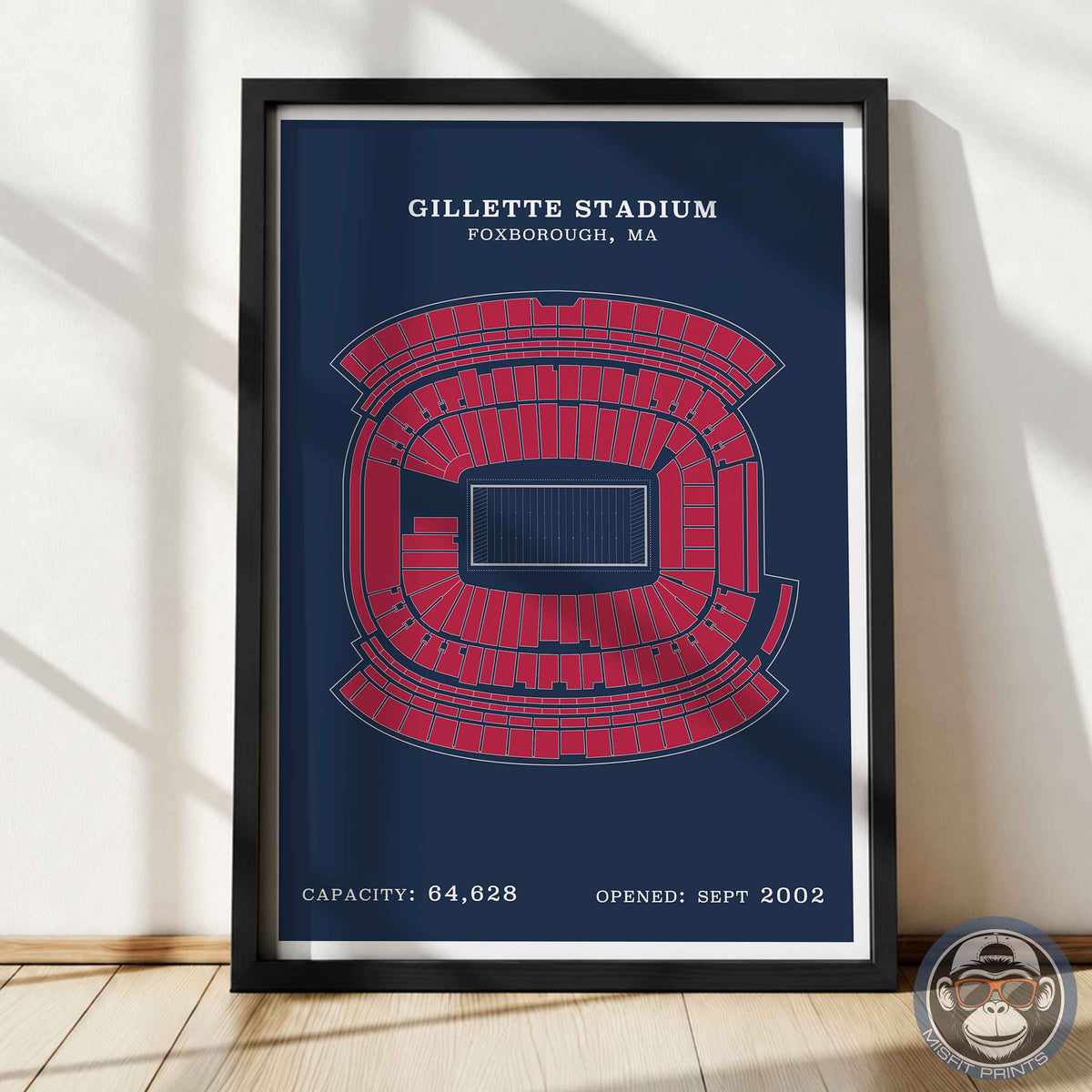 Gillette Stadium - Border Print
