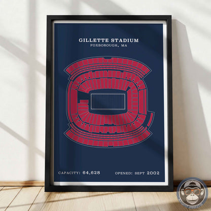 Gillette Stadium - Border Print