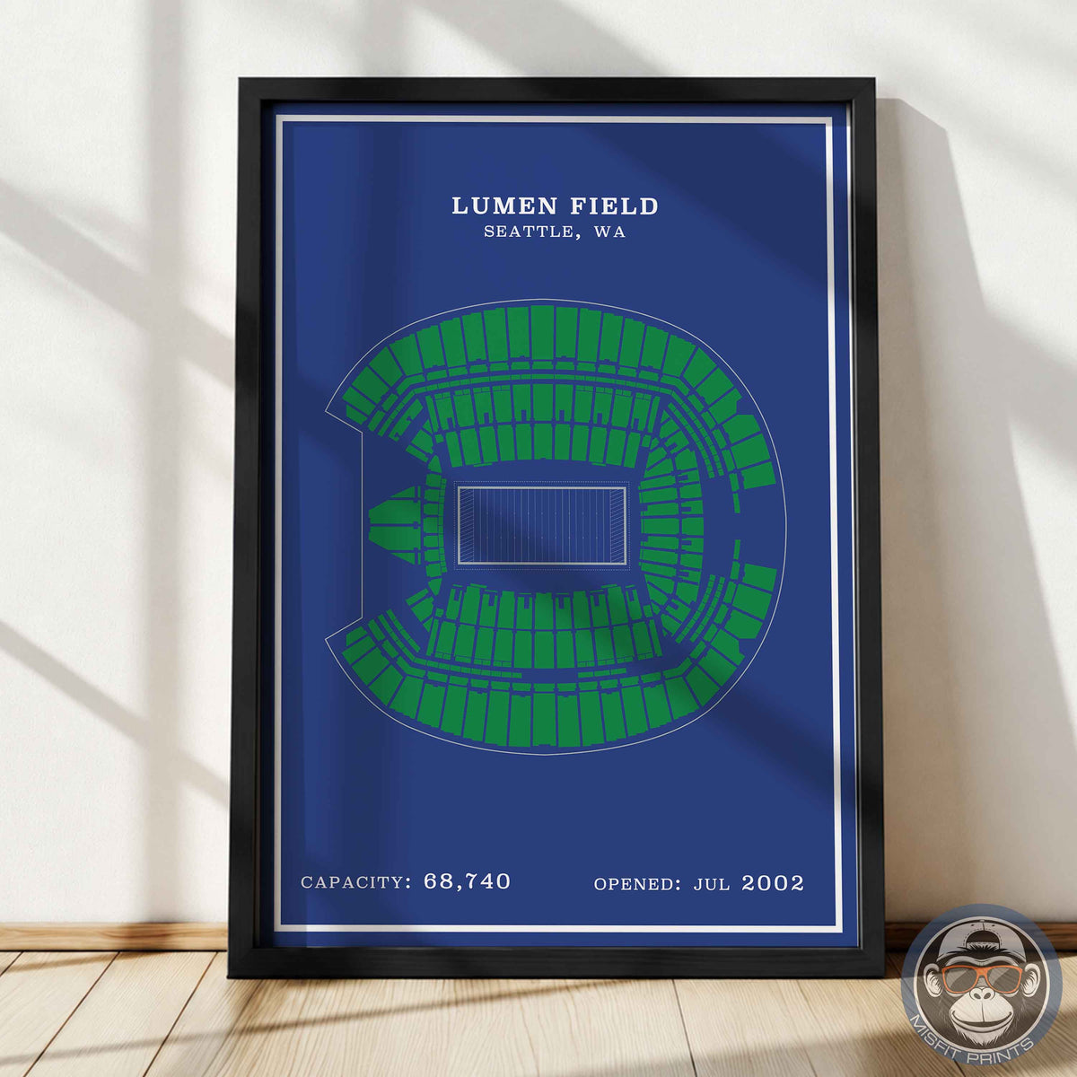 Lumen Field Stadium - Modern Border Print