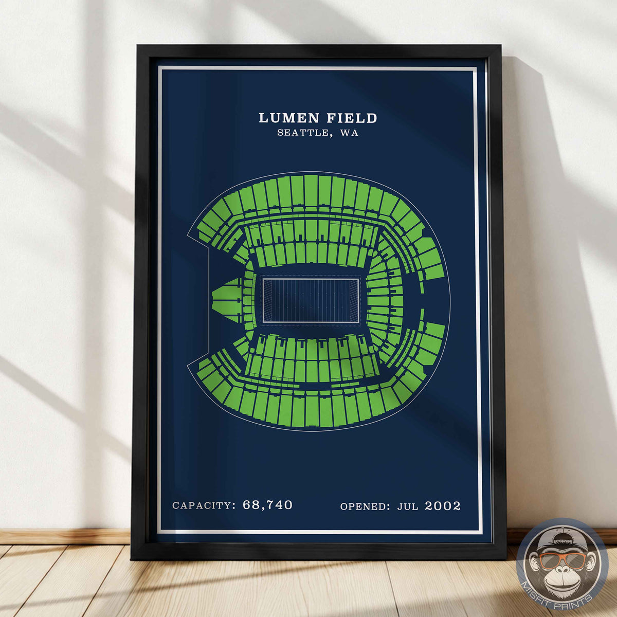 Lumen Field Stadium - Modern Border Print