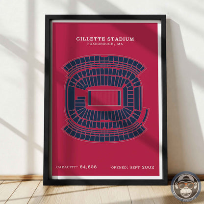 Gillette Stadium - Border Print