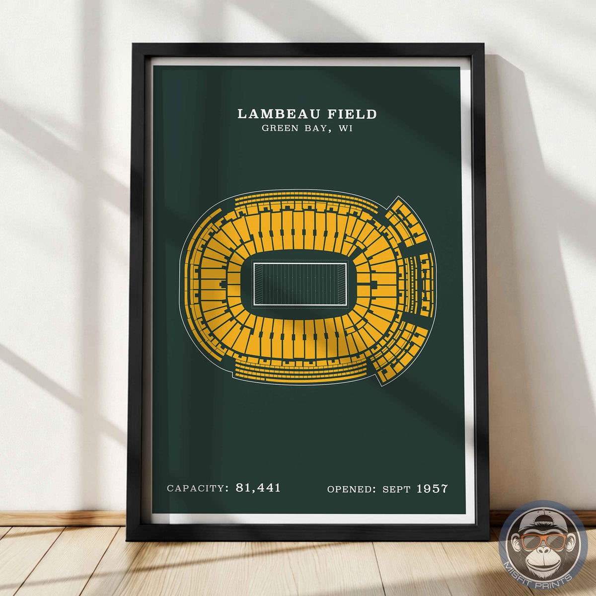 Lambeau Field Stadium - Border Print