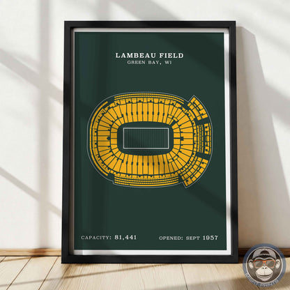 Lambeau Field Stadium - Border Print