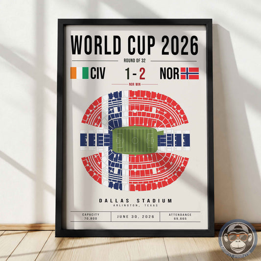 Côte d’Ivoire vs. Norway World Cup Match Poster