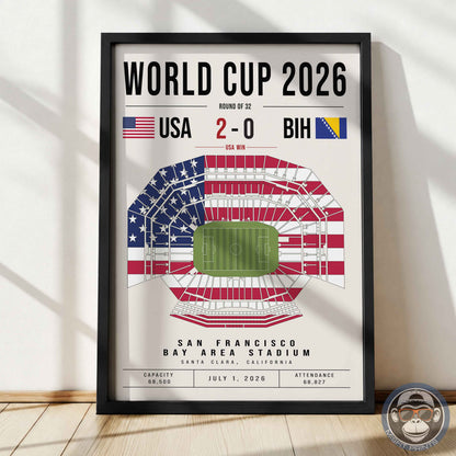 USA vs. Bosnia World Cup Match Poster