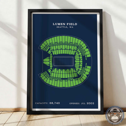 Lumen Field Stadium - Border Print