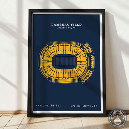 Lambeau Field Stadium - Border Print
