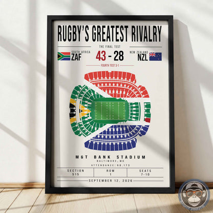 South Africa vs New Zealand Rugby Match Poster | M&T Bank Stadium