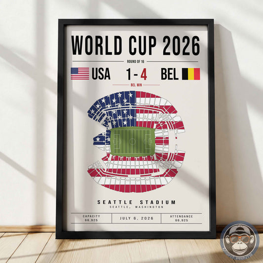 USA vs. Belgium World Cup Match Poster