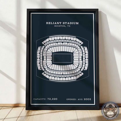 Reliant Stadium - Modern Border Print