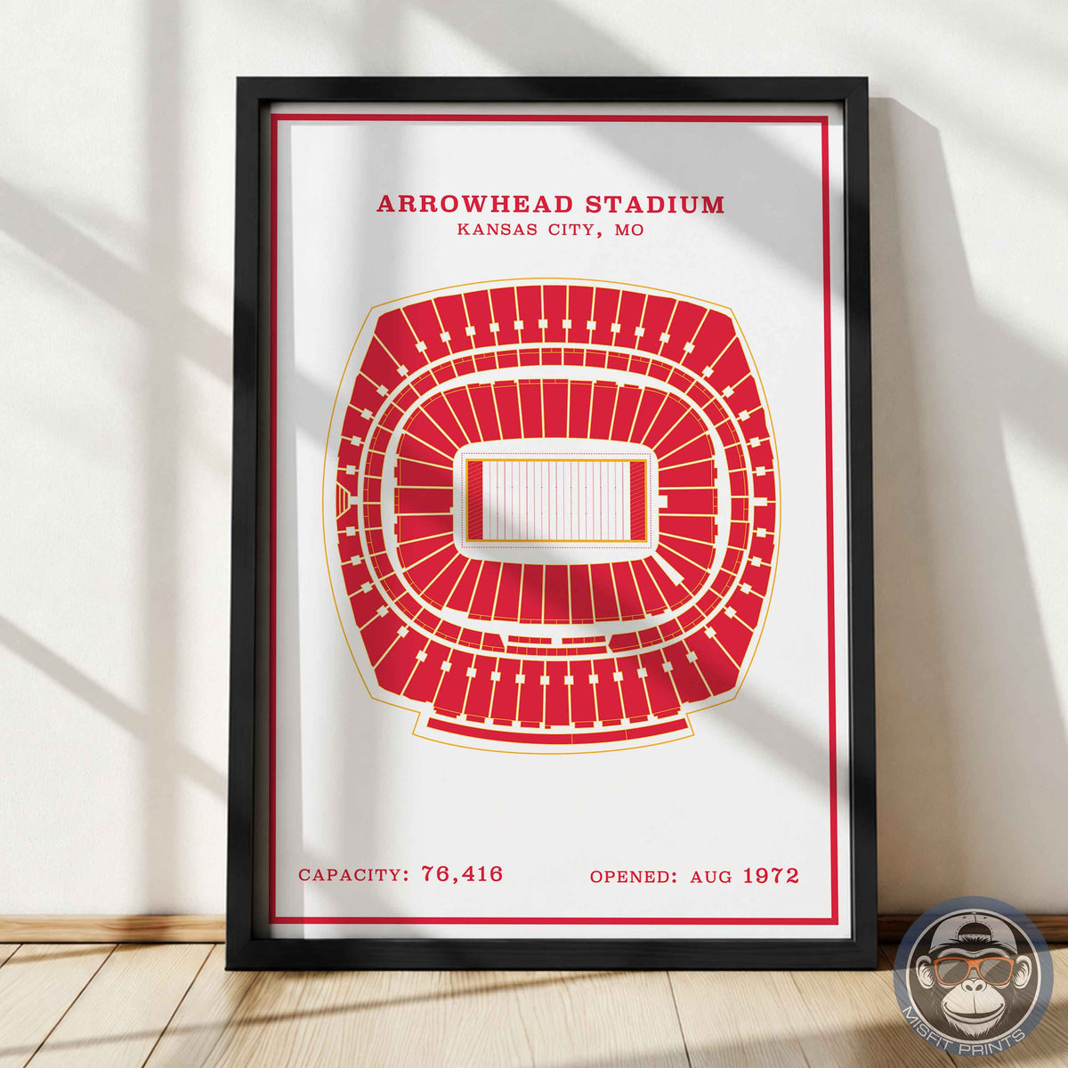 Arrowhead Stadium - Modern Border Print