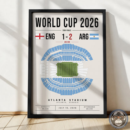 Argentina vs. England World Cup Match Poster
