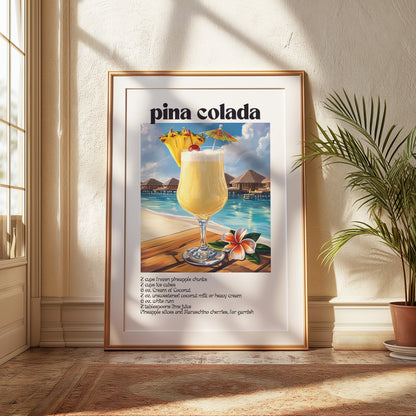 Pina Colada Cocktail Poster