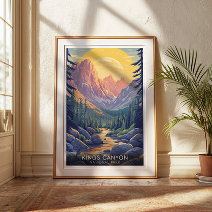 Kings Canyon National Park Poster, California Travel Poster, Vintage Wall Art, Printable Wall Art, Retro Wall Art | CA009P