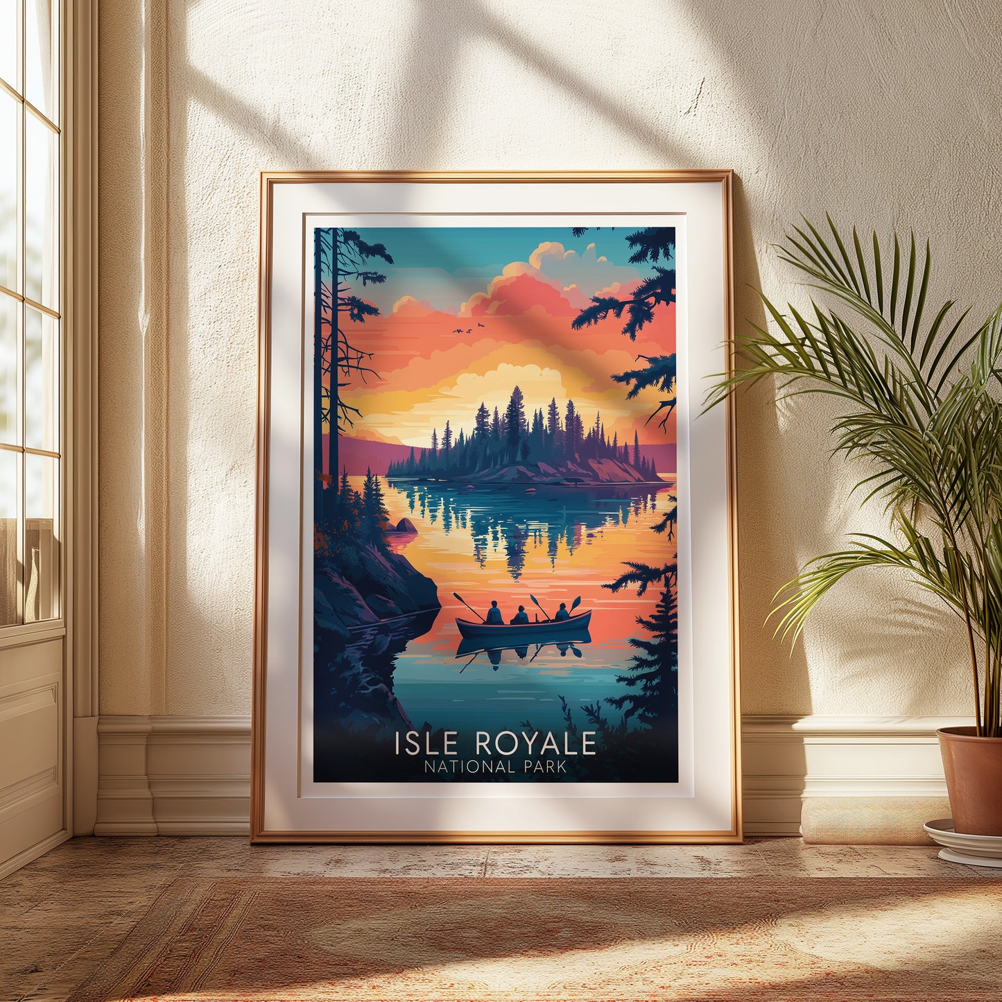 Isle Royale National Park Poster – Retro Michigan Travel Wall Art