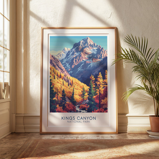 Kings Canyon National Park Poster – Vintage California Travel Wall Art Print