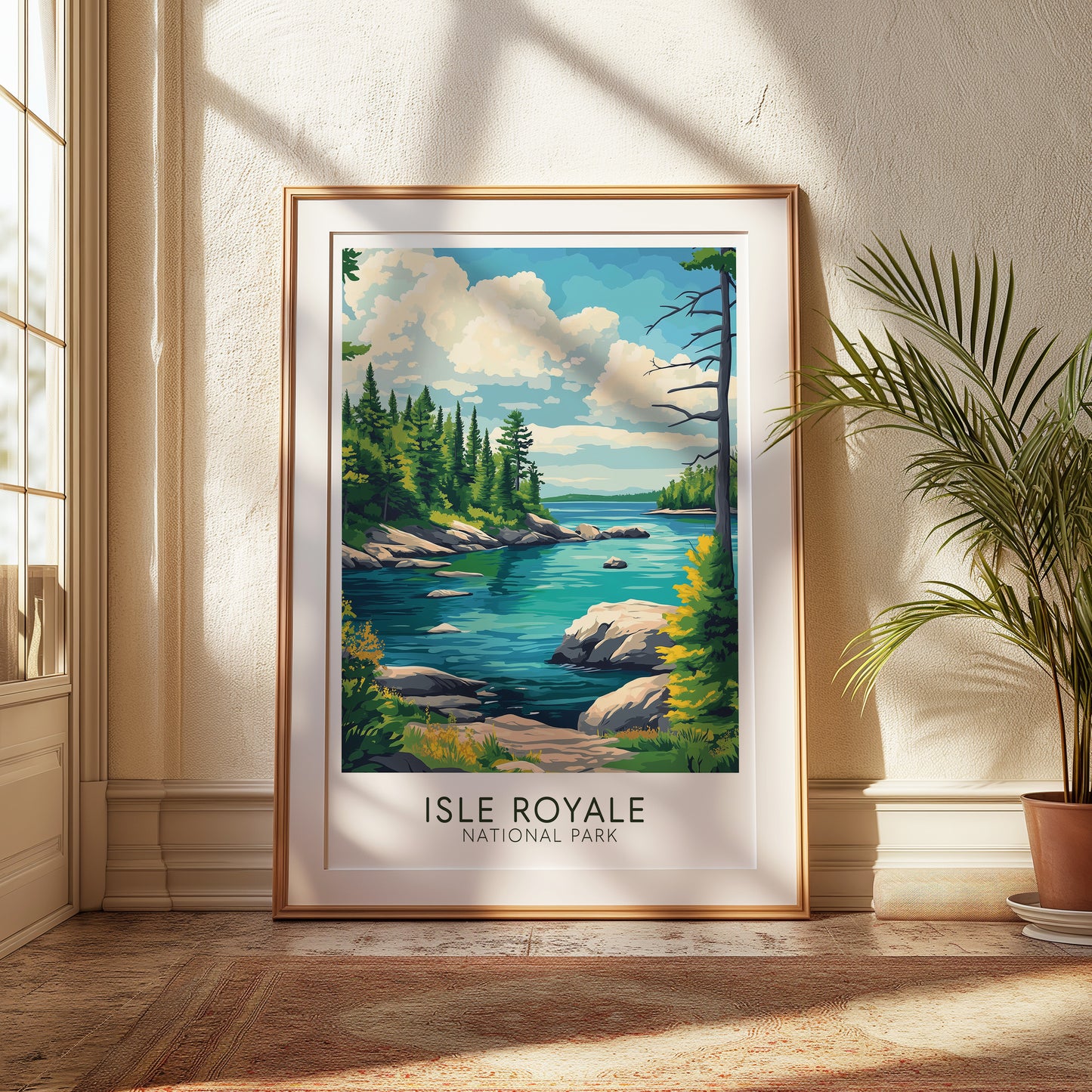 Isle Royale National Park Poster – Vintage Michigan Travel Print