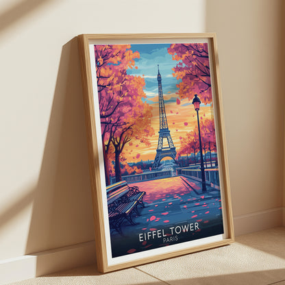 Eiffel Tower Paris Poster – Romantic Spring Travel Wall Art