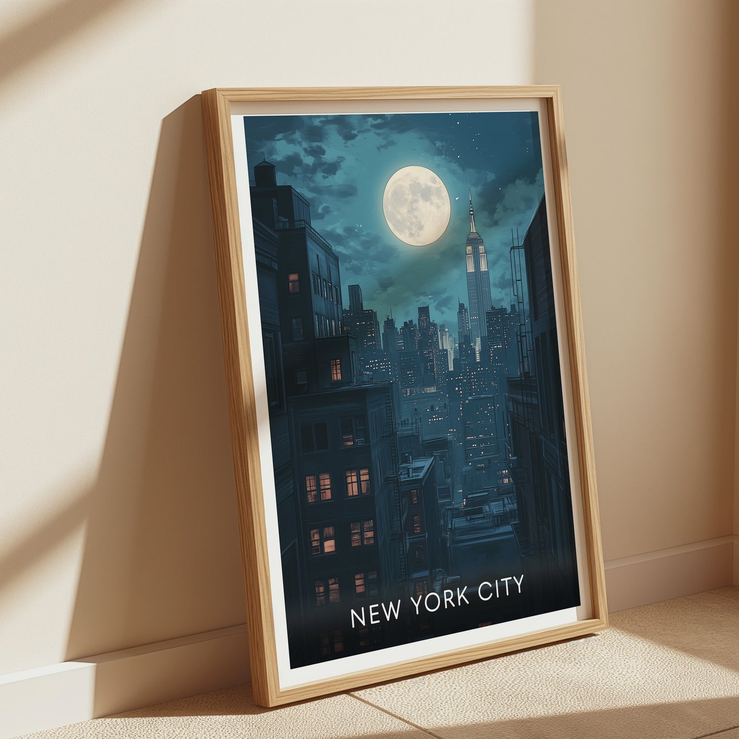 New York City Poster, New York City Cityscape Poster, NYC Travel Poster, Vintage Wall Art, Printable Wall Art, Retro Wall Art | NY005P