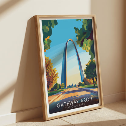 Gateway Arch Poster — Vintage National Park Wall Art Print for Travel & Midwest Decor