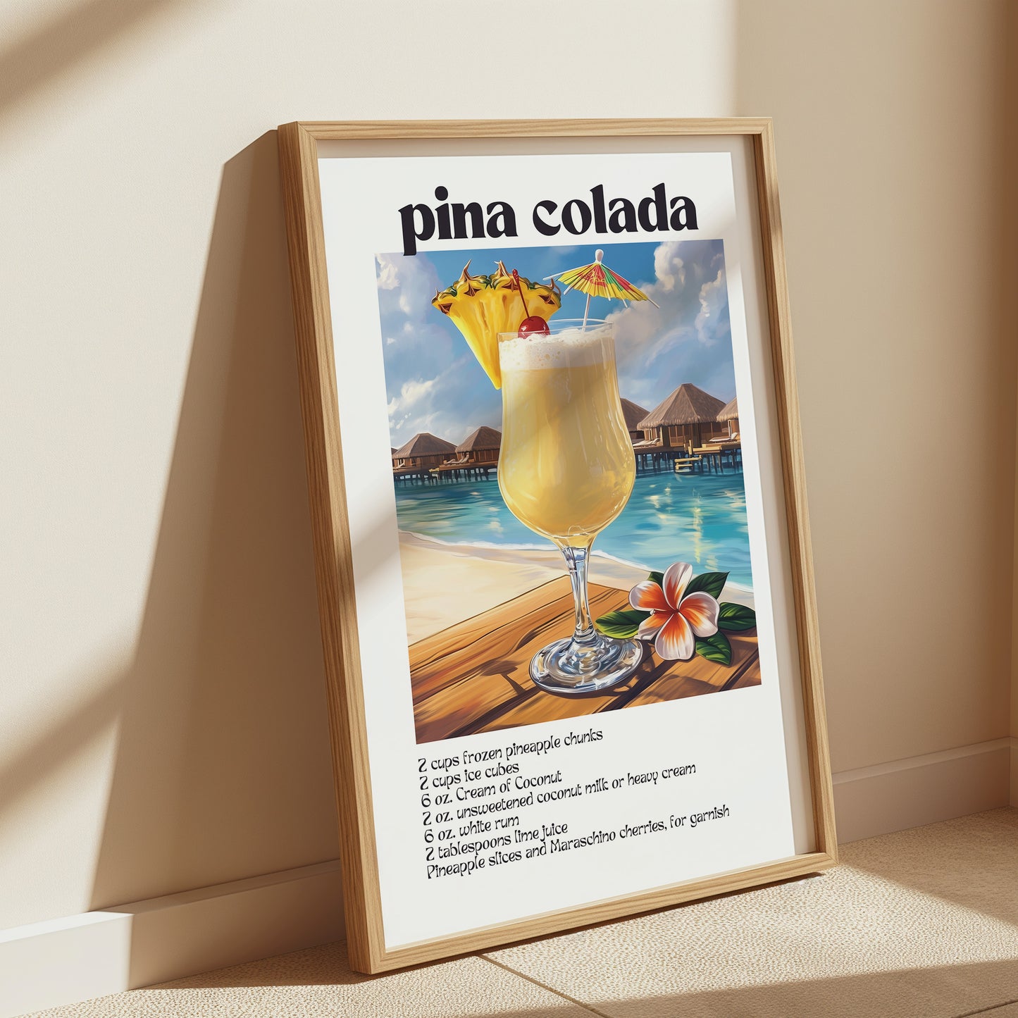 Pina Colada Cocktail Poster