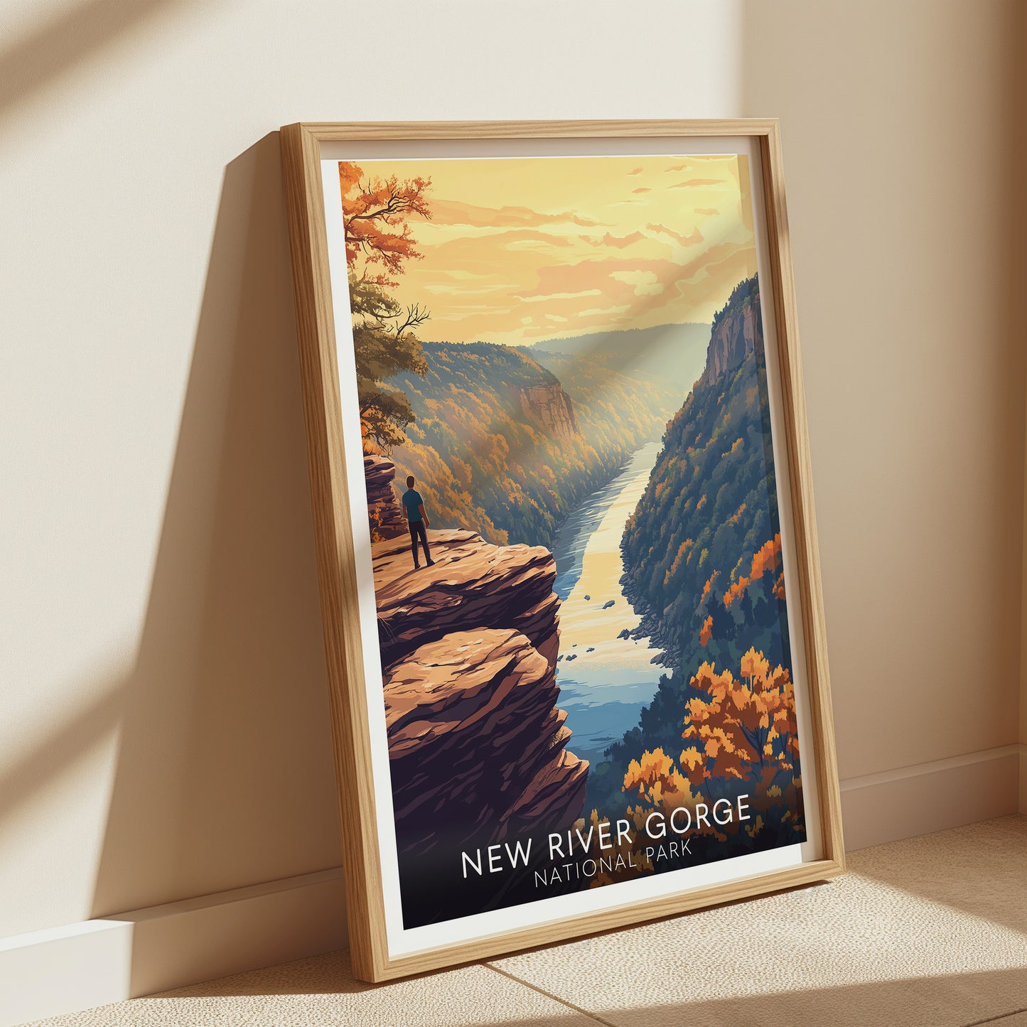 New River Gorge Poster — Vintage National Park Wall Art Print for Adventure & Nature Lovers