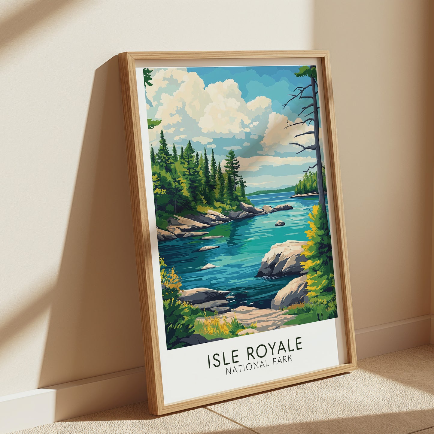 Isle Royale National Park Poster – Vintage Michigan Travel Print