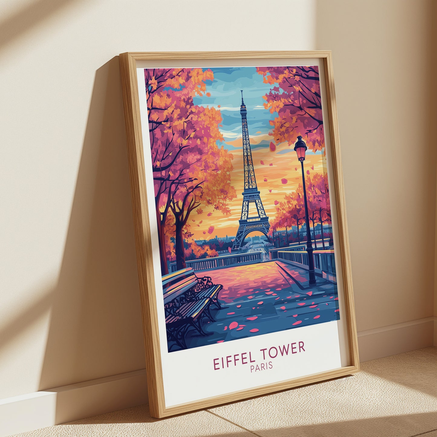 Eiffel Tower Paris Poster – Romantic Spring Travel Wall Art