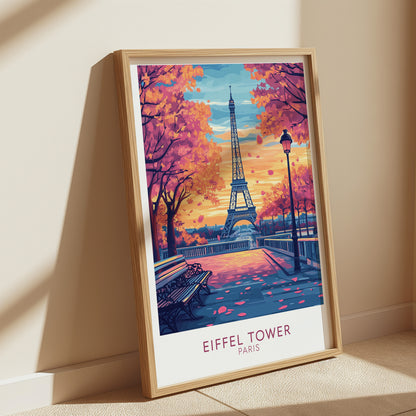 Eiffel Tower Paris Poster – Romantic Spring Travel Wall Art