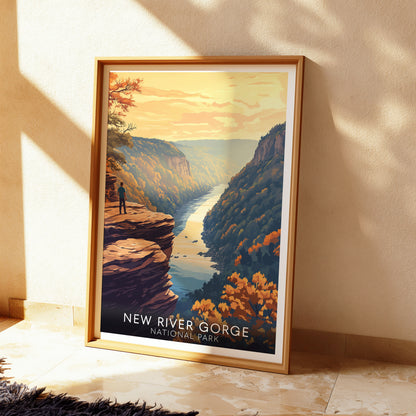 New River Gorge Poster — Vintage National Park Wall Art Print for Adventure & Nature Lovers