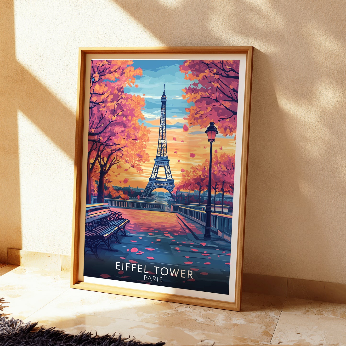 Eiffel Tower Paris Poster – Romantic Spring Travel Wall Art