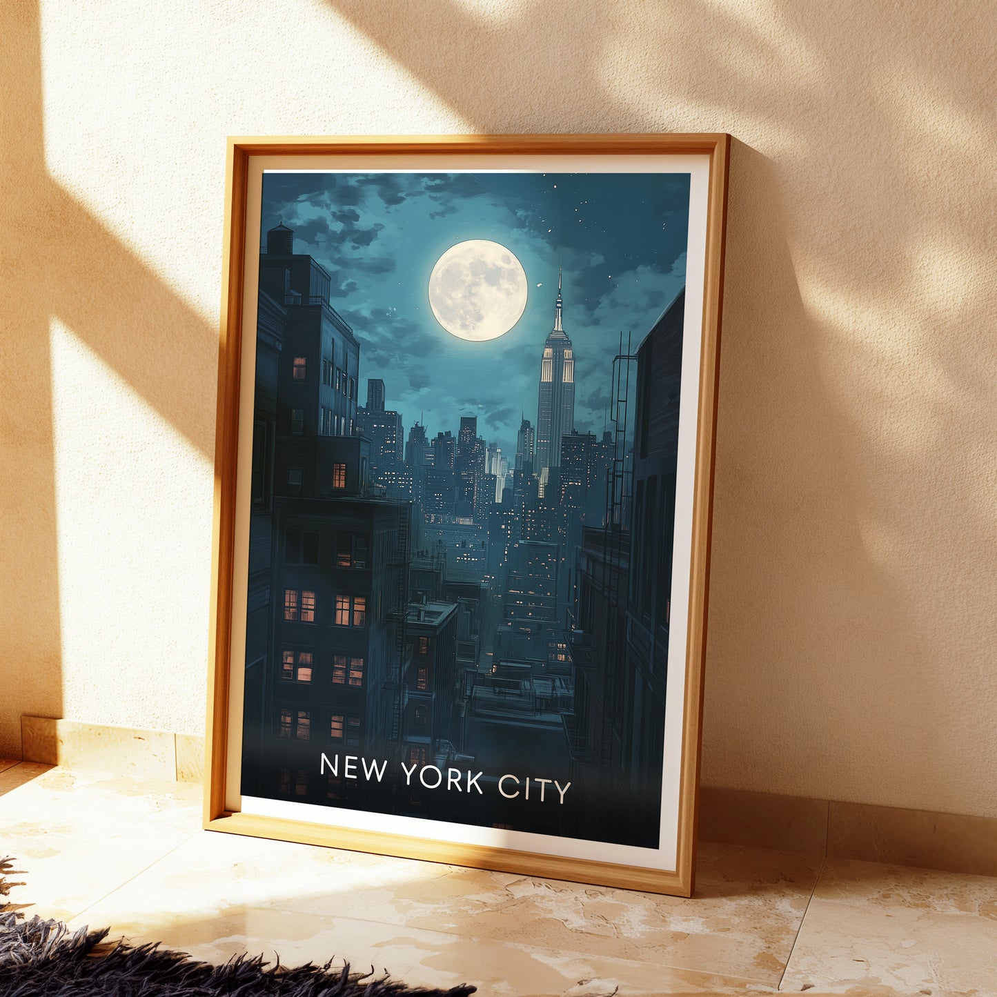 New York City Poster, New York City Cityscape Poster, NYC Travel Poster, Vintage Wall Art, Printable Wall Art, Retro Wall Art | NY005P