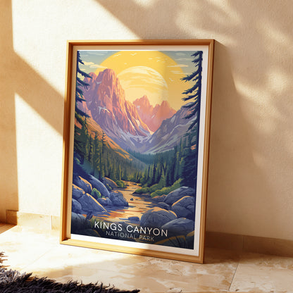 Kings Canyon National Park Poster, California Travel Poster, Vintage Wall Art, Printable Wall Art, Retro Wall Art | CA009P